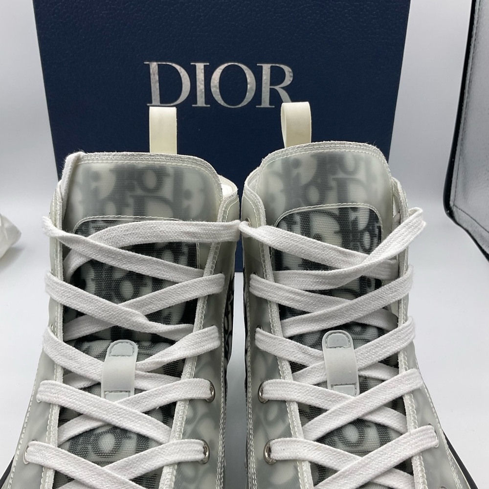 Christian Dior Men's B23 High-Top Sneakers Oblique Coated Canvas Size 43 US 10 - Picture 16 of 16